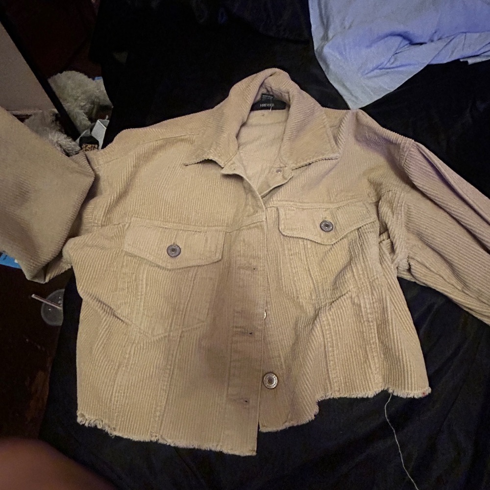 Forever 21 Tan Teddy Jacket with Classic Tailoring